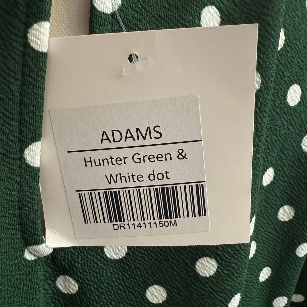 Agnes & Dora White & Green Polka Dot Bell Sleeve Shift Dress Retro Colorful - Picture 9 of 11